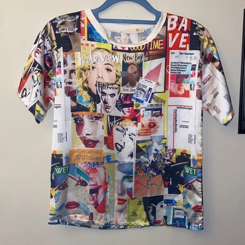 Ryu Colorful Pop Art Graphic Print T-Shirt